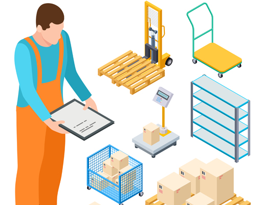 Cargo verification process with checklist in hand